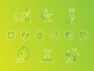 Icons Process and Interaction clean design duotone illustration illustrator line minimal