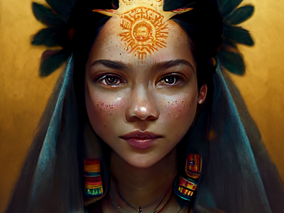 Maya Queen ai generated illustration midjourney painting