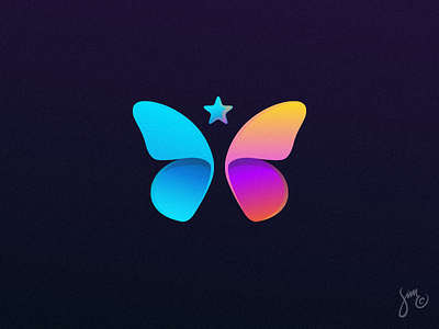 Butterfly | Logo Design app logo butterfly colorful dark gradients instagram logo design star