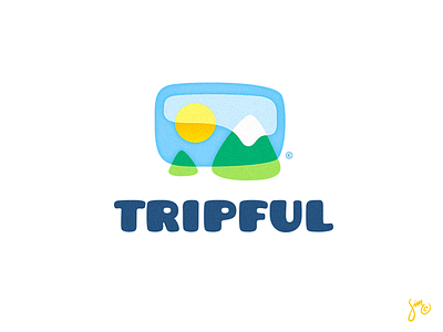 Tripful | Logo Design app logo friendly light logo mountains sky soft sun travel traveling