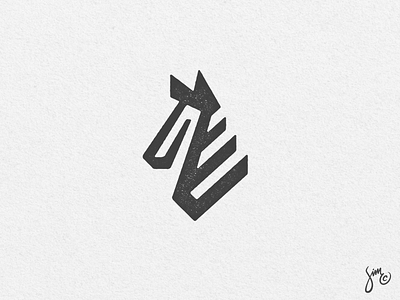 Zebra | Mark animal design black and white icon logo mark solid stripes zebra