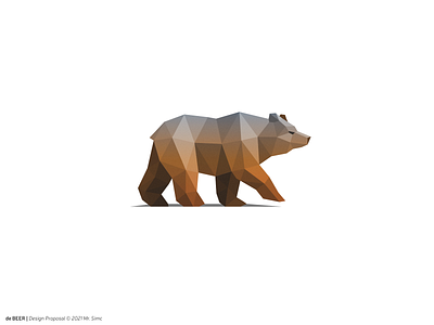 de Beer | Logo Design 3d animal bear depth dimensional grizzly illustrative logo low poly nature polygonal segments