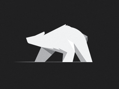 Bear /Illustrative Icon bear constructive dark flat fur geometric light line shadow solid star white
