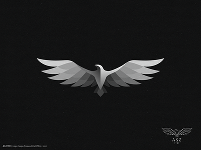ASZ 1981 | Logo Design animal design bird bird logo eagle feathers glory grayscale logo design majestic sky symmetry wings