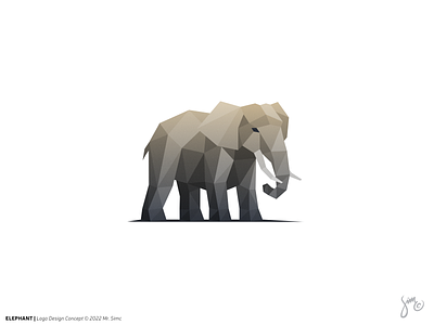 Elephant | Design Concept 3d africa animal dimensional elephant for sale gradients logo logo design low poly nature polygonal powerful strong symbol