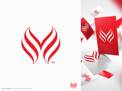 Lettermark M commercial design curves elegant icon design letter design letter m lettermark lines log design logo designer logo for sale logo mark red logo stripes type