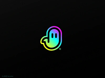 Ghost | Logo Design contrast cute geometric ghost gradients holographic icon logo logo design spirit sticker