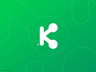 K | Lettermark Design connecting dots green icon kettermark letter k logo design mark minimal pair