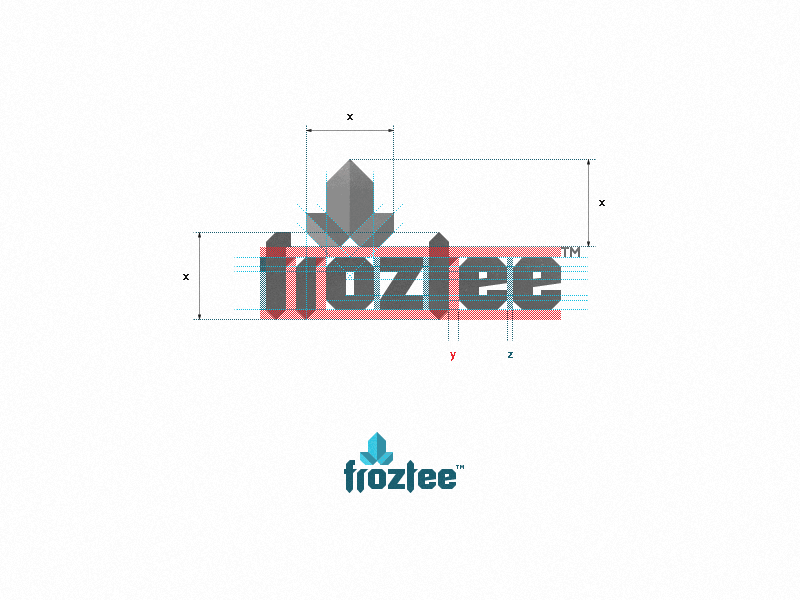 froztee / Logo Design bold cold commercial construction crystal flip frozen ice logo personal project tee tshirt