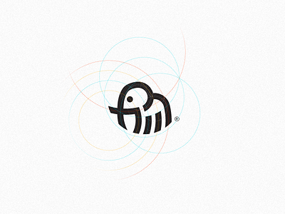 Elephant / Mark construction dark elephant ellipse icon line logo map mark symbol tiny white