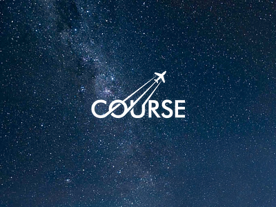Course course fly logo path plane sky space track trip type way wordmark