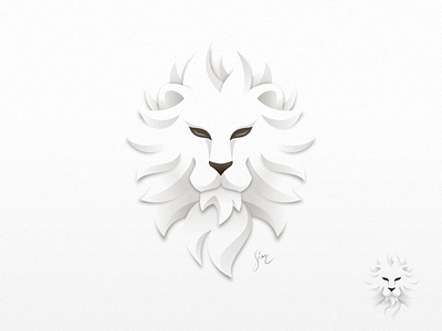 leo experiment head icon leo light lion logo mark paper powerful shadow white