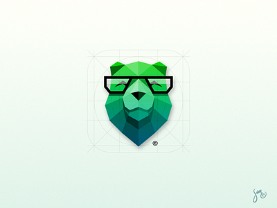 Bear | Icon Design animal app bear design geek green icon ios logo polygon style trend