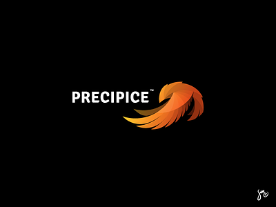 Precipice | Logo Design adversity bird flying identity logo mark orange phoenix polygon precipice rising wings