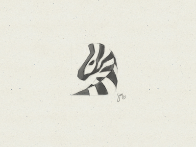 Zebra #7 | Sketch concept drawing icon logo majestic mark negative space personal project sketch stripes todolist zebra