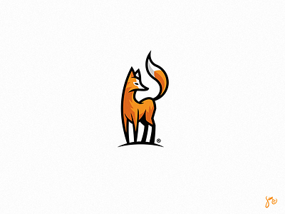 Fox #4 | Logo Design cool fox icon logo logodesign orange outline stance vulpne white