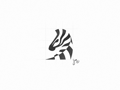 Zebra #7 | Mark design animal logo black and white icon logo mark minimal negative space simple stripes zebra