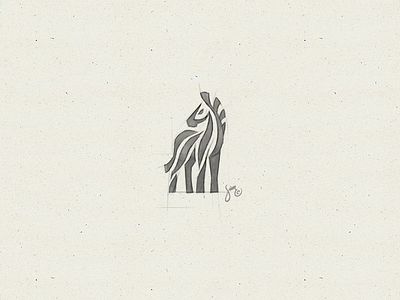 Zebra #8 | Sketch concept drawing icon logo majestic mark negative space sketch stripes zebra