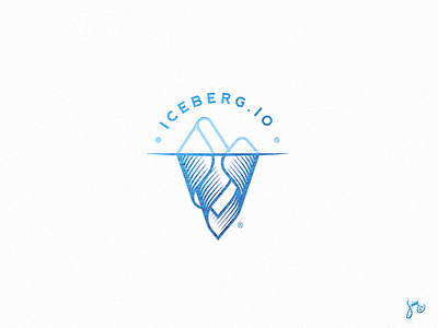 Iceberg.io | Logo Design blue cold dual foil iceberg icon line logo logo design texture water