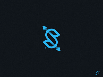 S | Lettermark arrow blue icon letter s lettermark logo mark minimal solid symbol