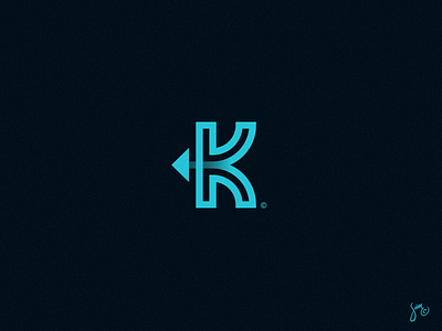 K | Lettermark arrow blue green icon letter k lettermark logo mark minimal solid symbol