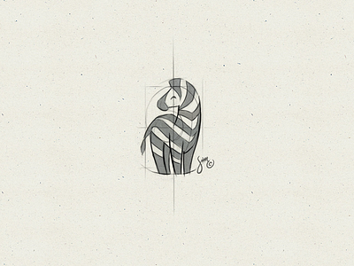 Zebra #9 | Sketch animal concept cute drawing icon logo mark negative space sketch stripes zebra