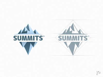Summits | Logo Design grid hill iccon logo logotype mark mountains simc summits system