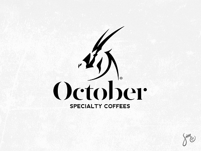 OSC Logo Design animal design animal logo black and white coffee logo design nature negative space october oryx roaster wild