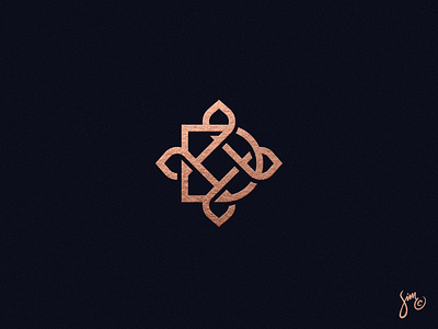 D | Lettermark commercial copper icon knot lettermark line logo loop mark negative space symbol texture