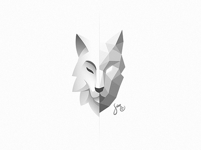 Wolf | #6 animal calm digital logo lupine majestic nature polygon shading sides vector wolf