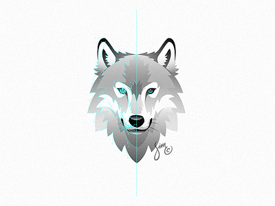 Wolf | Vector animal design grey head illustrator simple symmetry tutorial verctor wolf