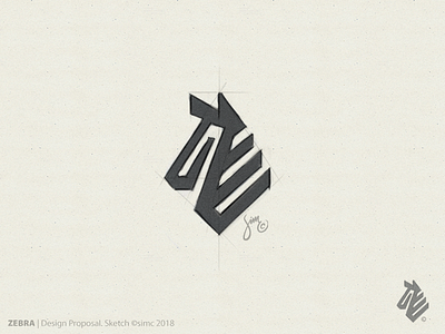 Zebra #10 | Sketch animal concept constructive geometric logo logo design minimal negative space simplistic sketch stripes zebra