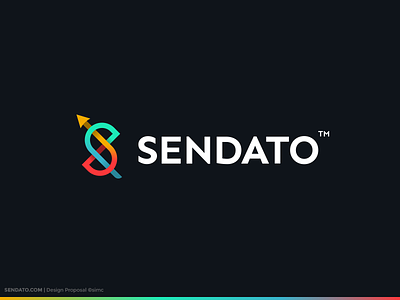 Sendato | Logo Design arrow colorful creative data analysis data management gradients letter s lettermark logo logo design startup logo