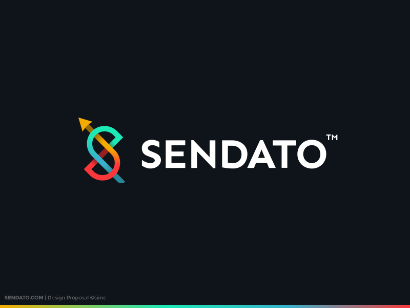 Sendato | Logo Design creative startup logo arrow gradients colorful letter s lettermark logo logo design data analysis data management