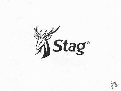 Stag #03 | Logo Design animal antlers black and white deer forest grove hart horns logo logo design majestic stag wild wood