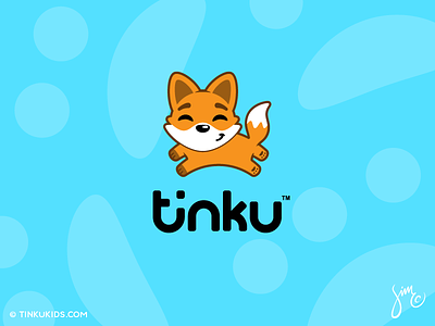 Tinku | Logo Design animal blue clothing brand custom type cute cute animal fox fox logo fun joy jumping little logo design logo designer