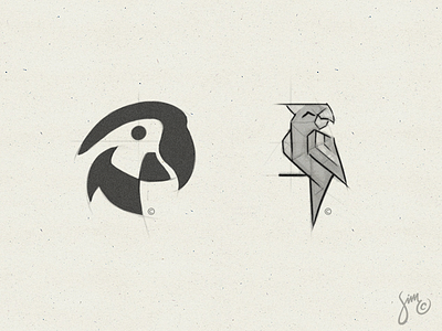 Parrot | Sketches 02 bird bird logo icon logo mark nature negative space parrot sketches