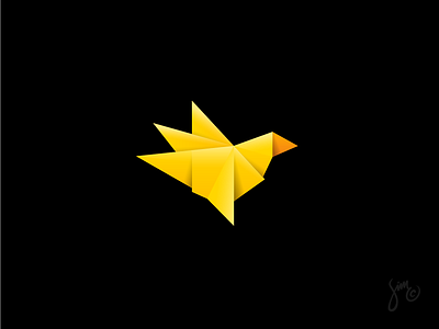 Bird | Mark Design app bird fold identity layers logo mark origami paper sharp symbol yellow