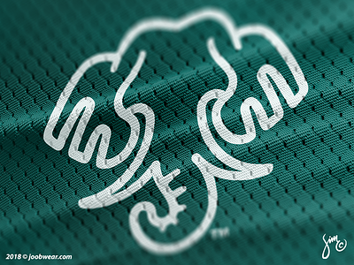 Joob | Elephant Logo activewear animal logo apparel brand identity elephant environment green kickstarter kiss line art lines logo made in us mono nature