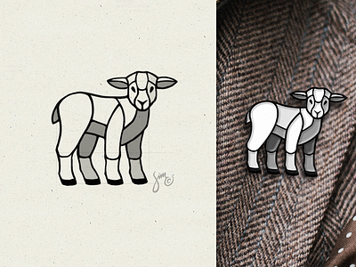 Lamb | Sketch & Logo animal enamel farm icon lamb logo logodesign logodesigner mark pin sections shading symbol