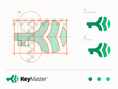 KeyMaster | Logo Design golden ratio green grid home icon key logo logo designer mark master owner rental services symbol