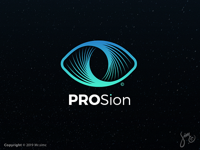 PROSion | Logo Design eye geometric gradients logo logo design logo designer logo for sale mark space symbol vivid whirlpool