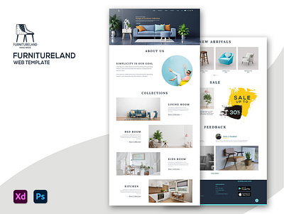 Furnitureland Web Template Design agency branding business corporate design furniture web template template uiux vector web template web template design web ui website