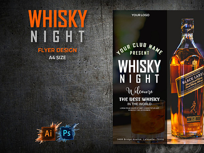 Whisky Party Center Flyer Design