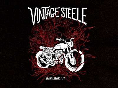 Vintage Steele T Shirt Design apparel branding hand drawn handlettering illustrations motorcycle art t shirt