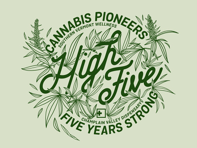 Champlain Valley Dispensary apparel design botanical illustration branding cannabis cannabis branding illustration vermont