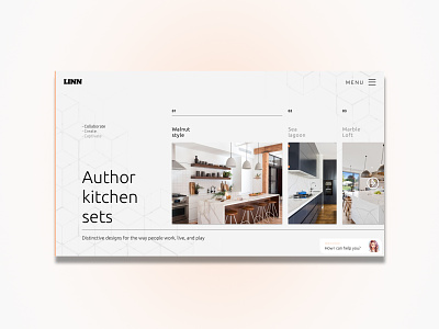Author kitchen sets | Linn 2020 trend design elements gradients interface minimal portfolio project ui ux web webdesign webdesigner website