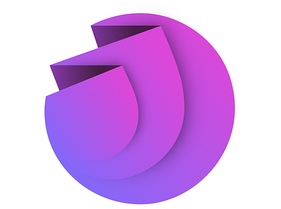 plissé UI circle flat gradient icon logo minimal pleat pleats purple ui vector