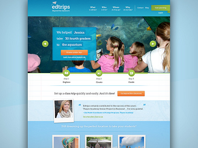 Edtrips Web Design blue branding ed tech green web design