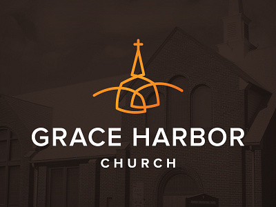 Grace Harbor Church Logo branding church logo orange simple logo